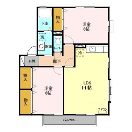 メイプルタウン川越的場 Fの物件間取画像